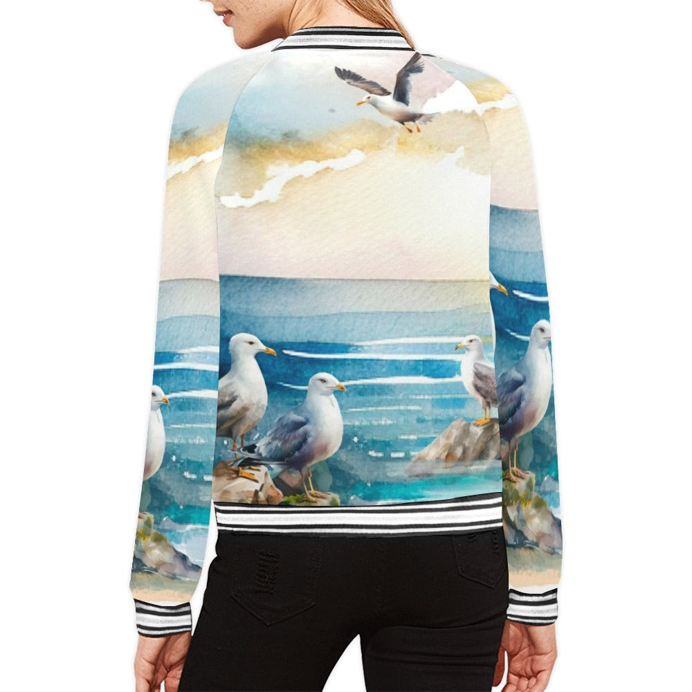 Seascape Bomber Jacket for Women