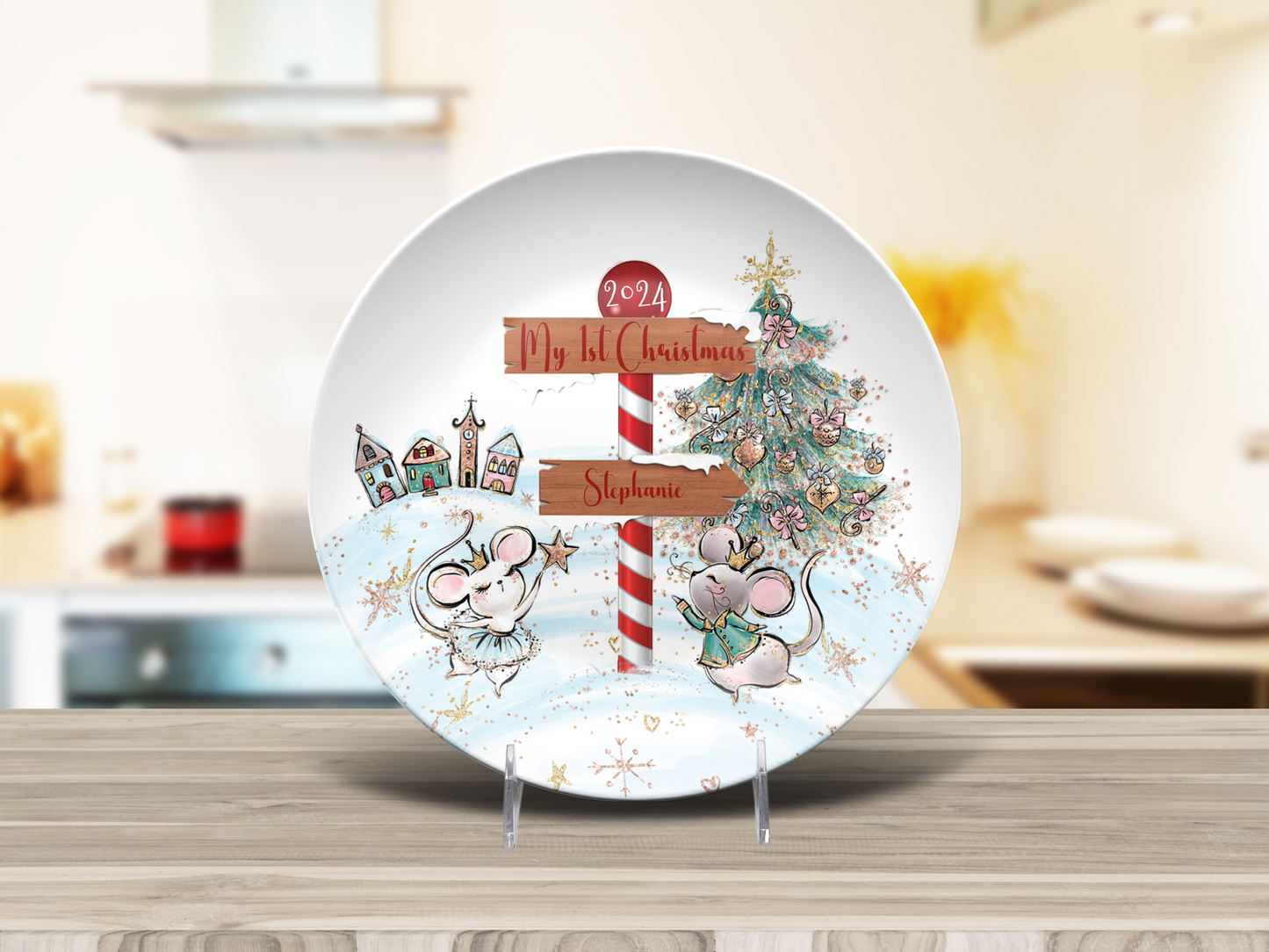 Personalised North Pole Christmas Plate, Family Christmas Plate