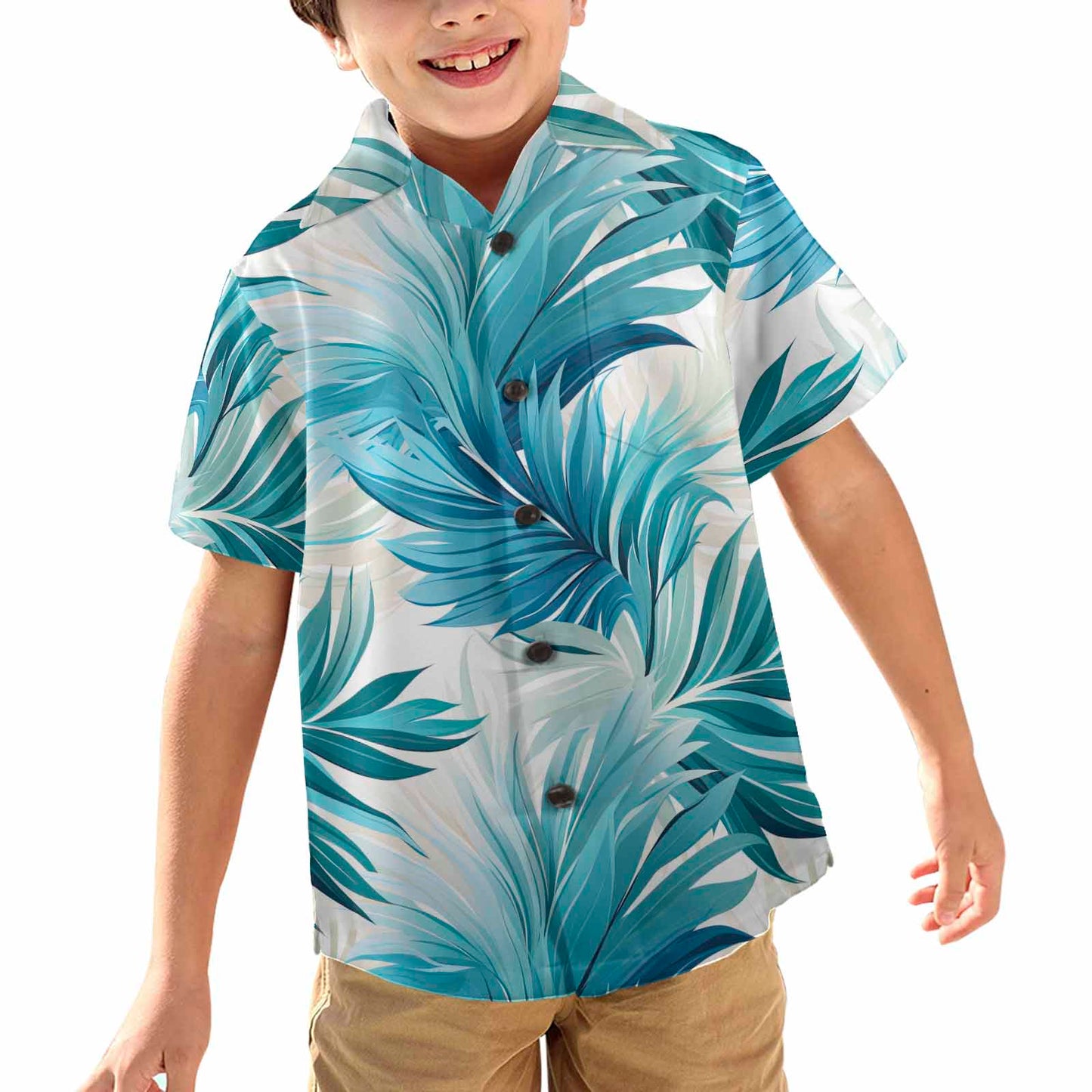 Blue Palms  Little Boys Hawaiian Shirt