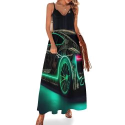 Car Spaghetti Strap Ankle-Length Dress Long dress