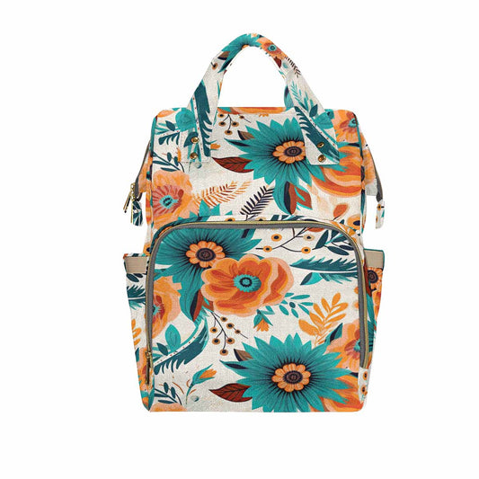 Boho Retro Floral  Diaper Bag Backpack