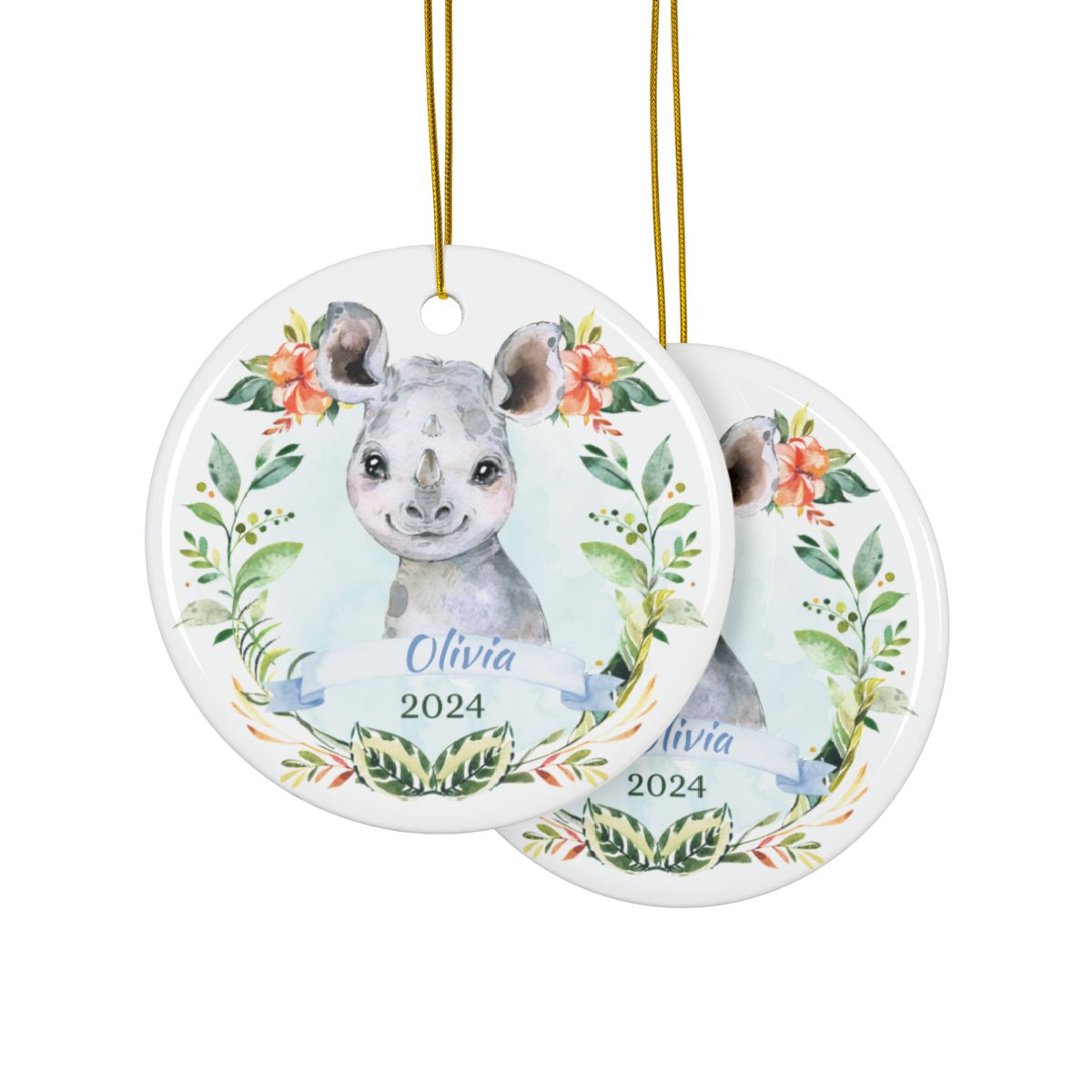 Blue Rhino Personalised Ceramic Ornament