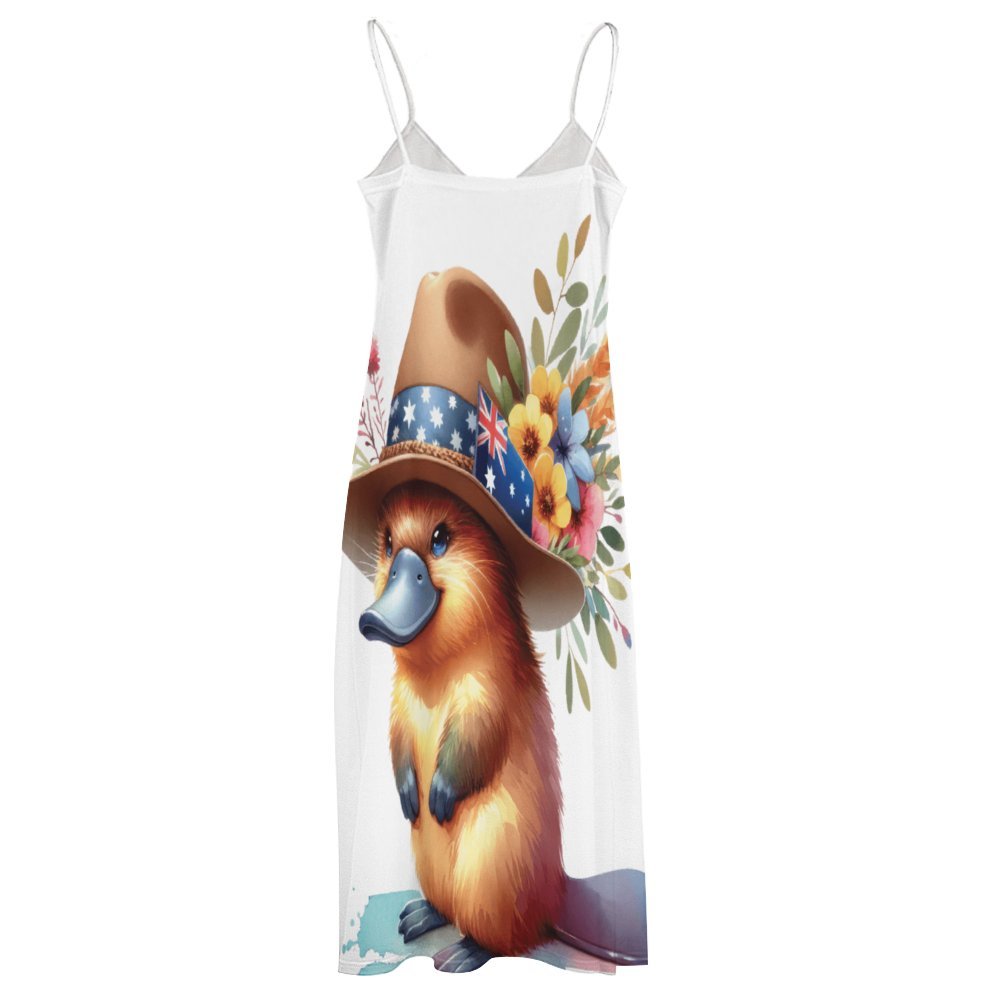 Australian Animals Platypus Spaghetti Strap Ankle-Length Dress Long dress