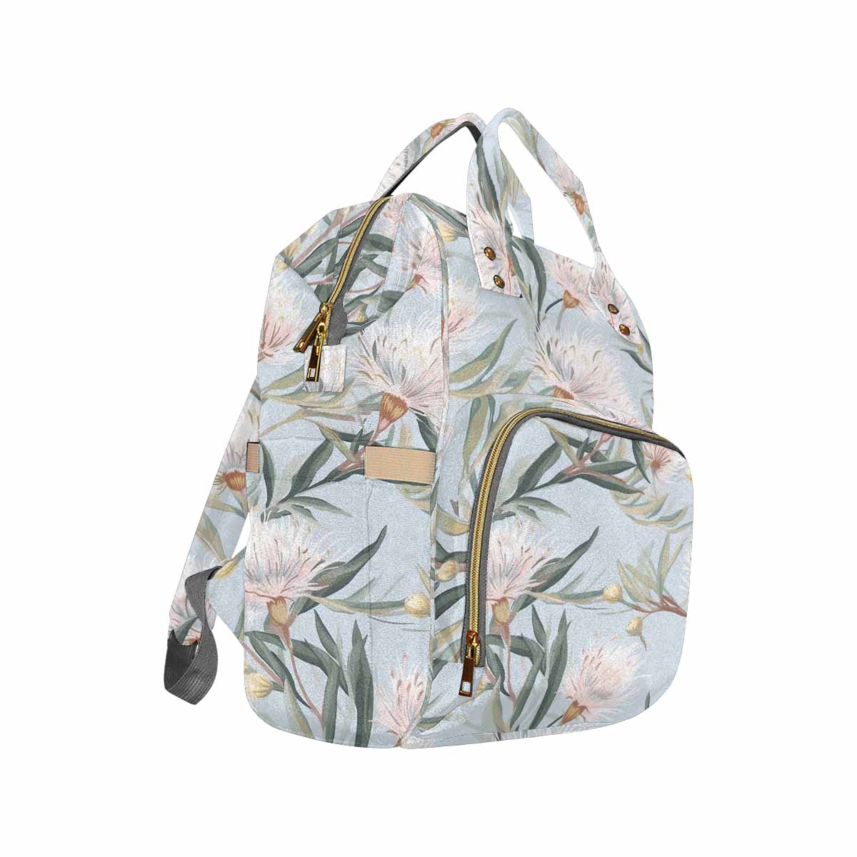 Australian Floral Blue  Diaper Bag Backpack