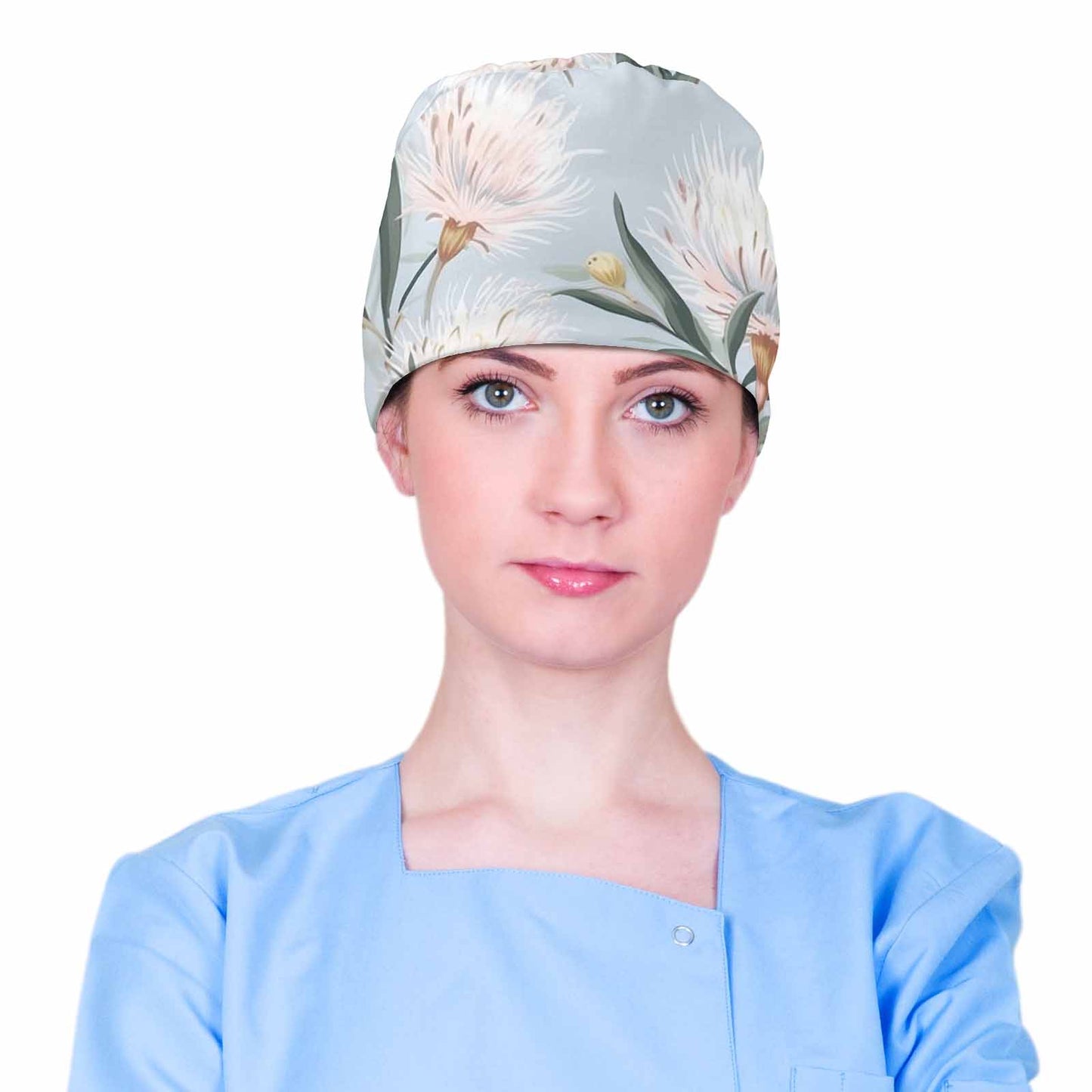 Nurse Scrub Cap Australian Floral 7  Scrub Cap