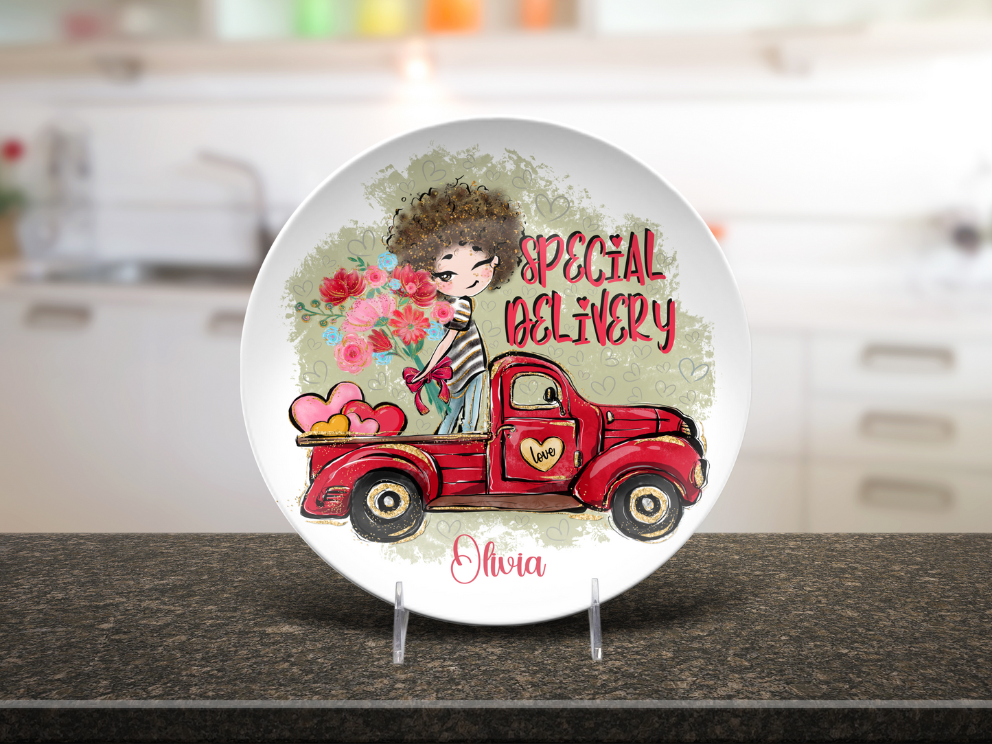 Personalised Valentines Truck Special Delivery Plate