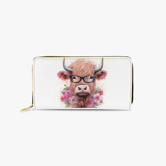 Long Type Zipper Purse - Highland Cow