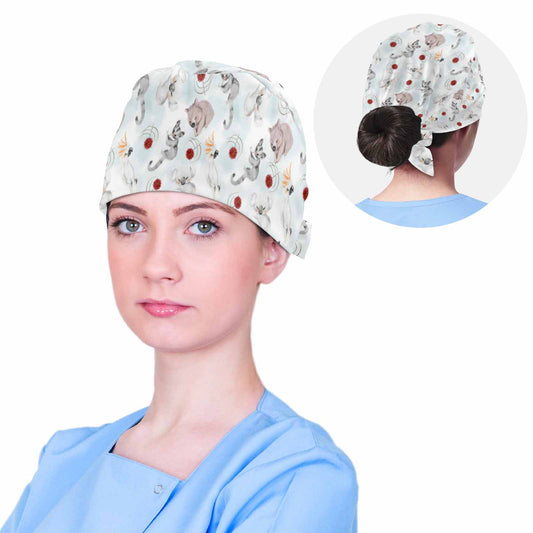 Nurse Scrub Cap Australian Animals Wombat Sugar Glider Koala and Cockatoo  Scrub Cap