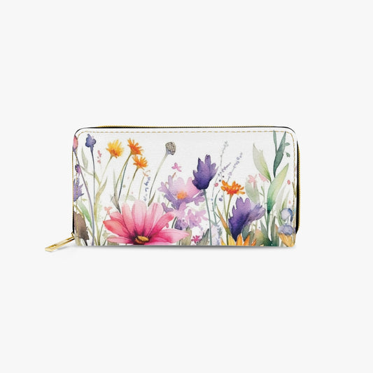 Long Type Zipper Purse - Floral