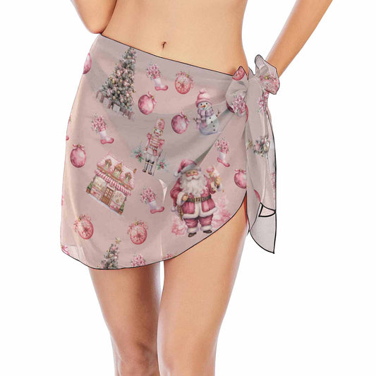 Pink Christmas  Women's Beach Sarong Wrap