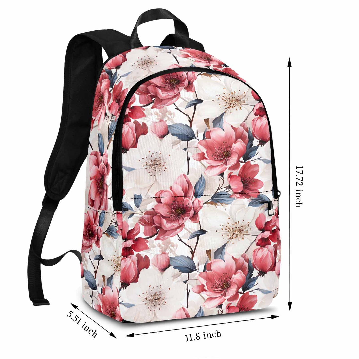 Pink Floral Small  Adult Casual Backpack