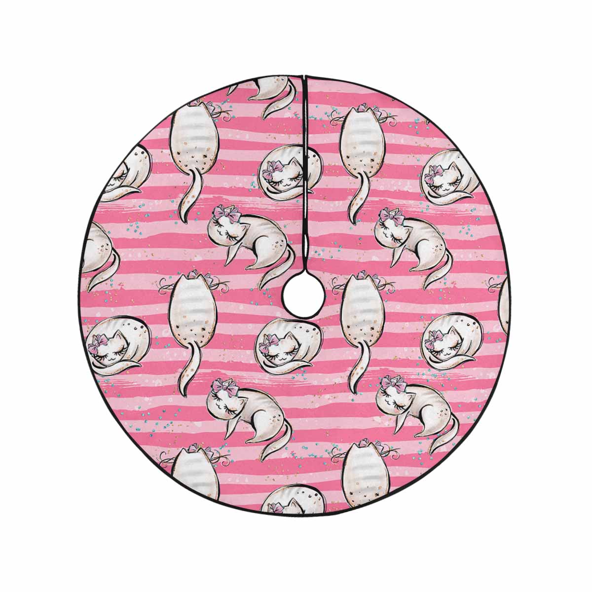 Cats Pink  Christmas Tree Skirt