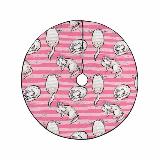 Cats Pink  Christmas Tree Skirt