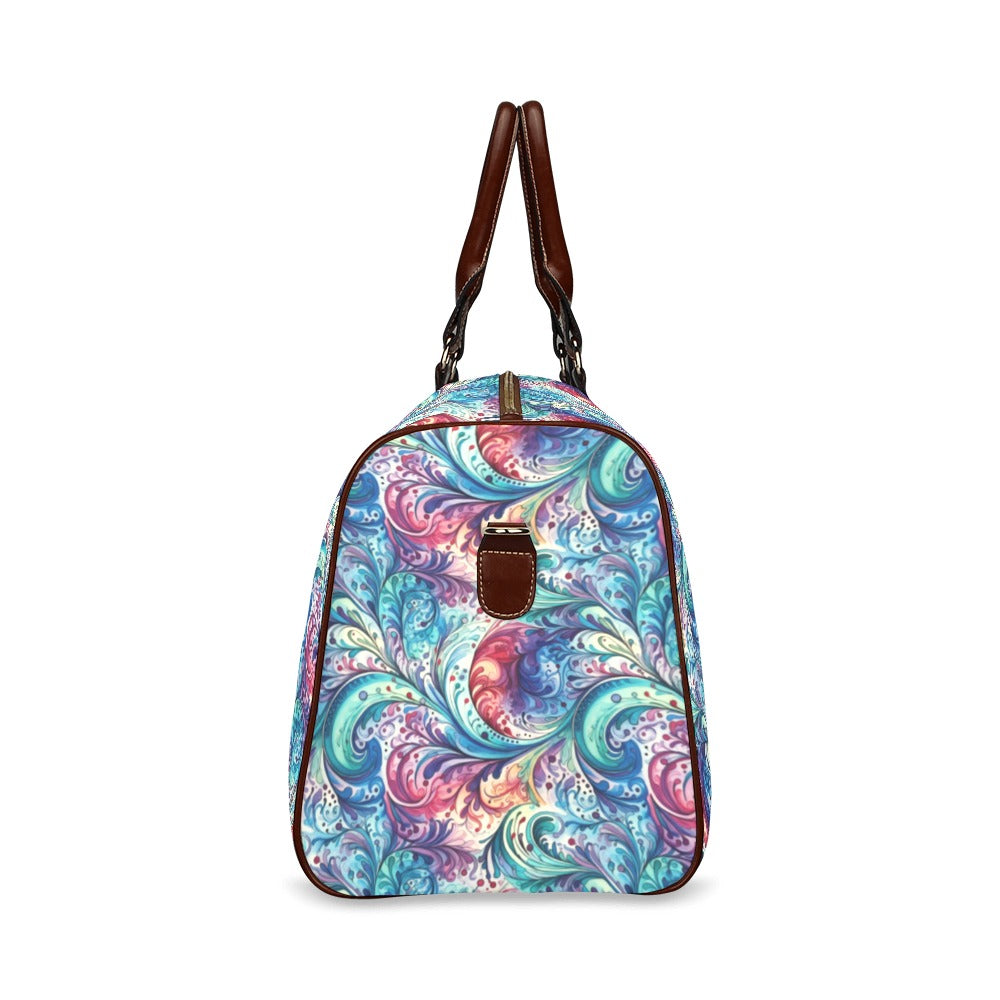 Rainbow Paisley Waterproof Travel Bag/Small (Model 1639)