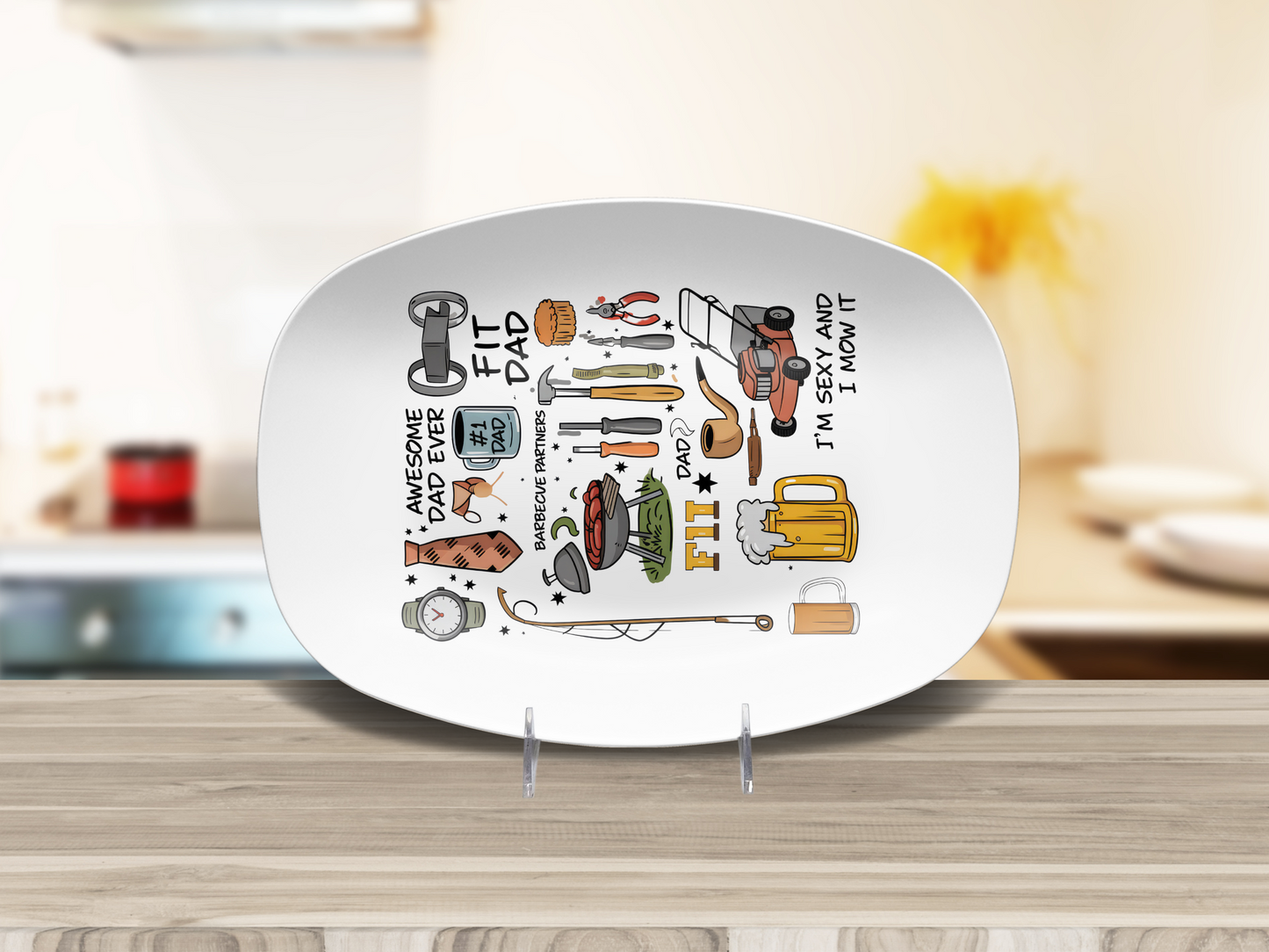 BBQ Platter Dad 10"x14" Platter