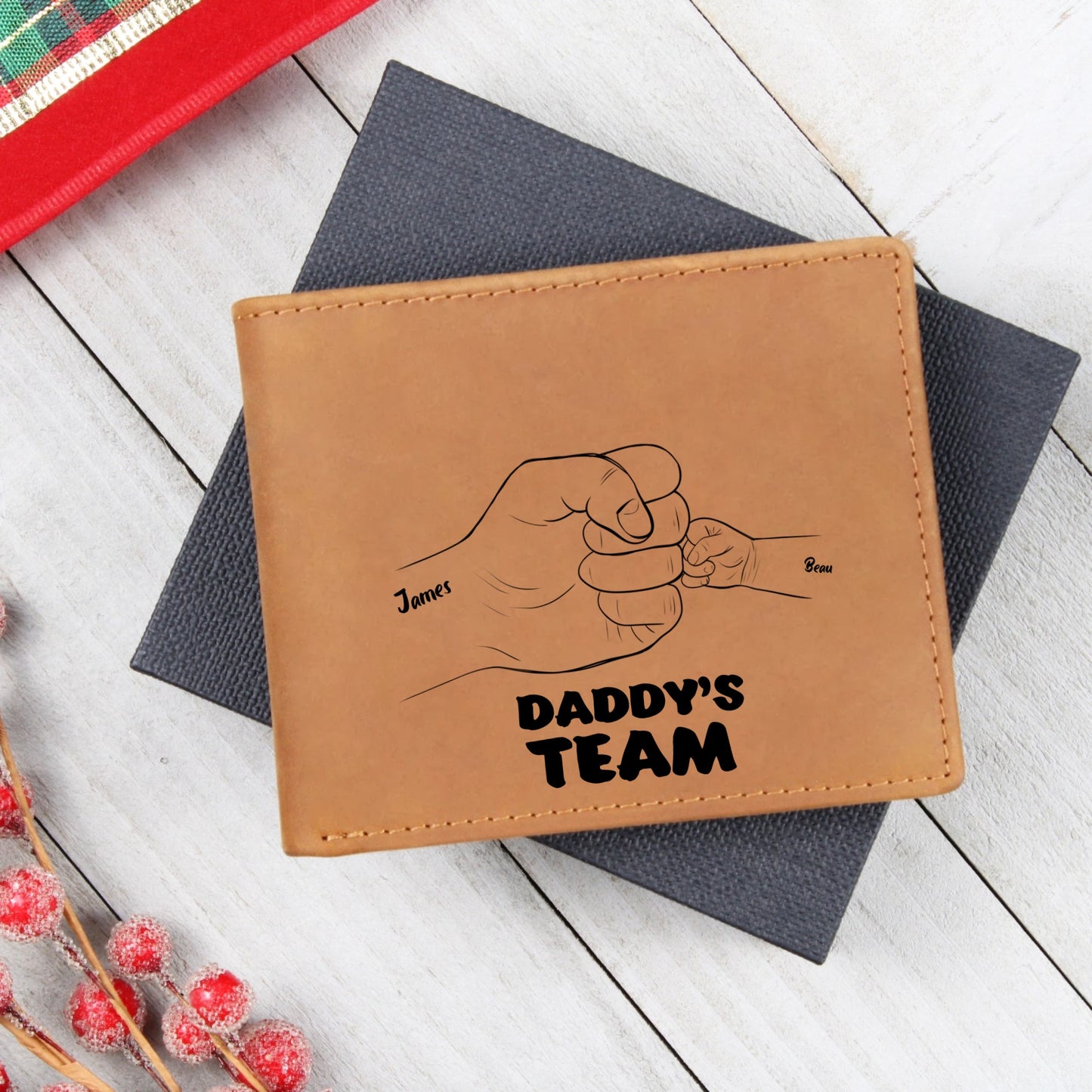 Graphic Leather Wallet - Dad's Team