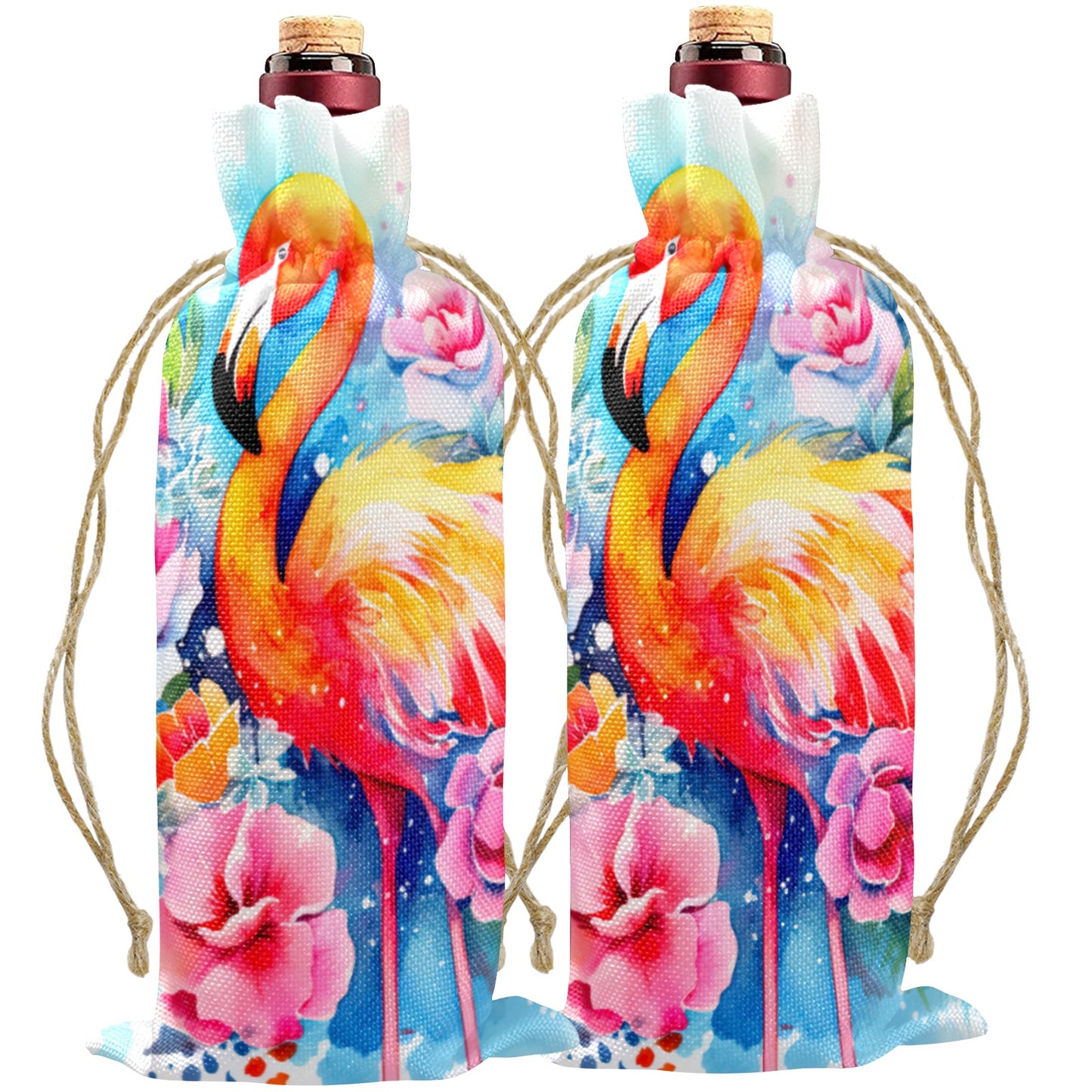 Flamingo awd242 Linen Wine Bottle Bag