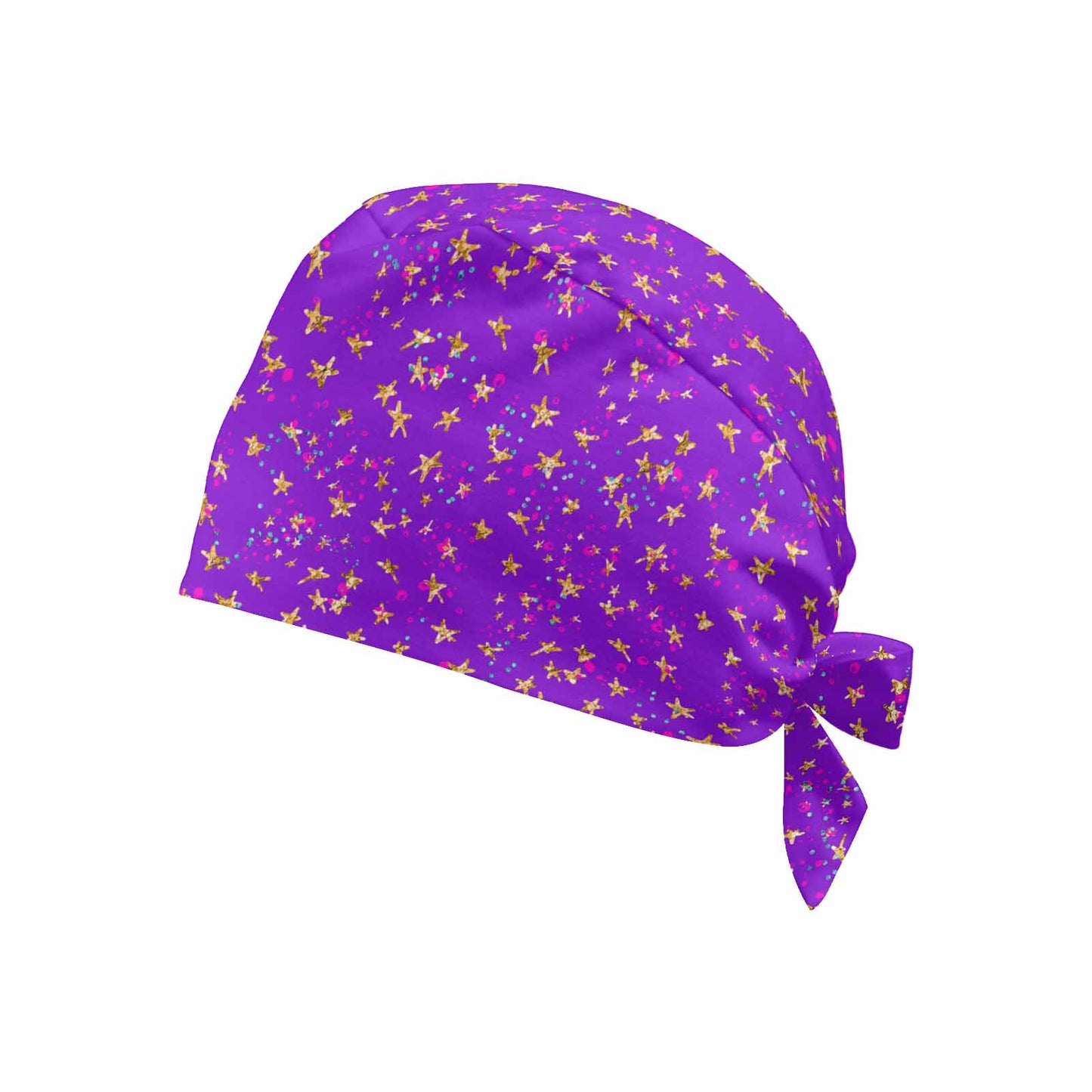 Purple Stars  Scrub Cap