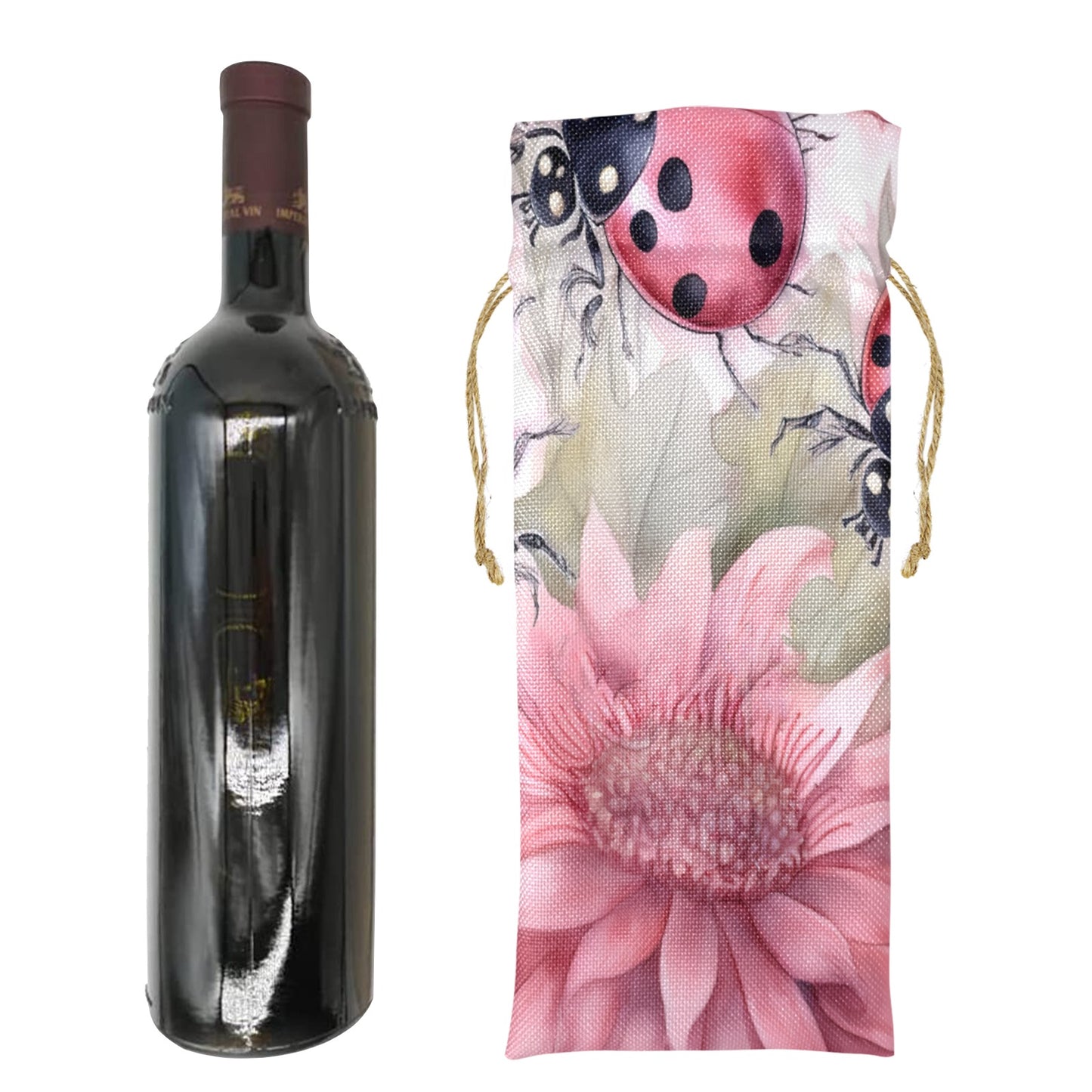 Ladybirds awd332 Linen Wine Bottle Bag