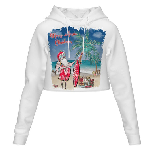 Women's All Over Print Cropped Hoodie (DLM) Hooded hoodie