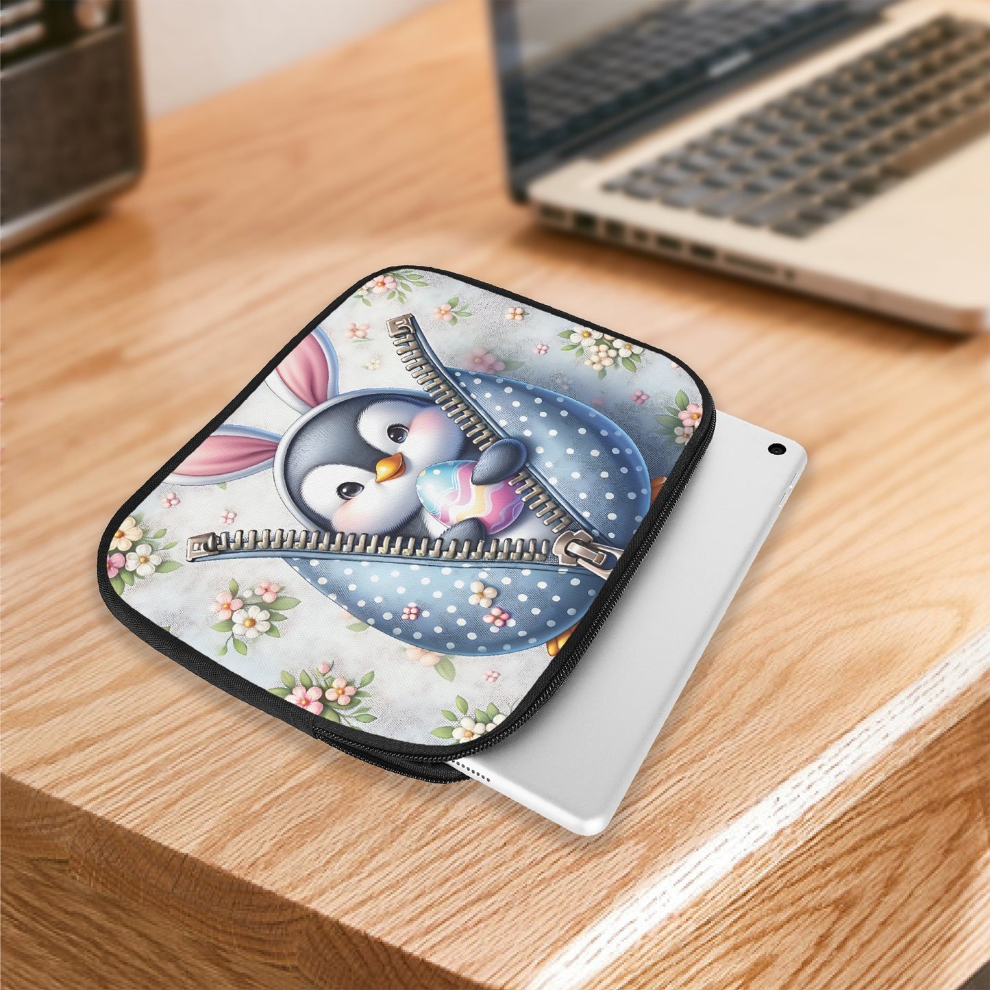 Tablet Sleeve - Easter - Penguin with Bunny Ears