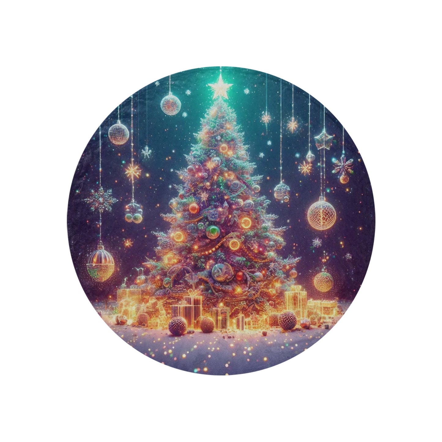 Christmas Tree Circular Micro Fleece Blanket