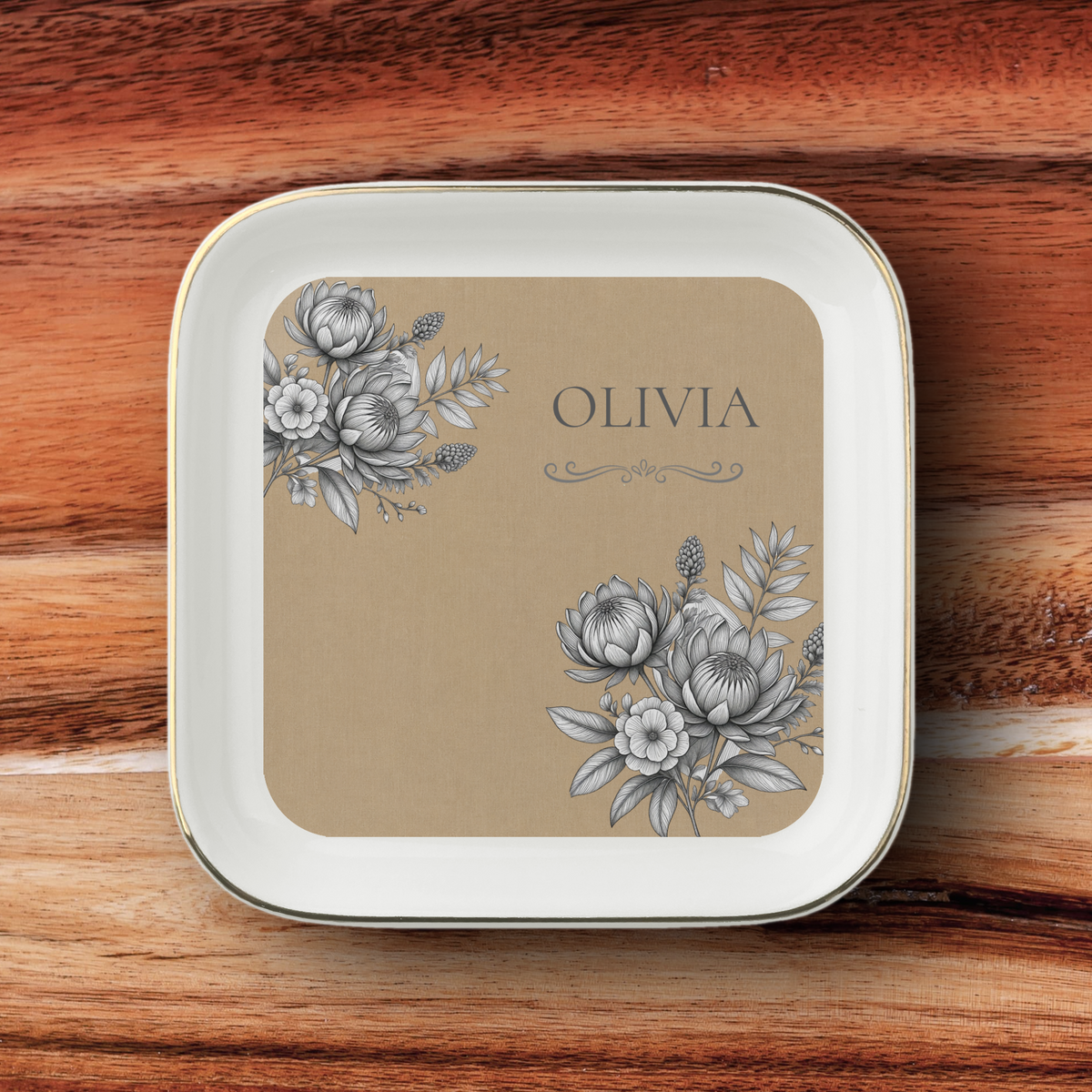 Personalised Jewelry Dish, Custom Name Ceramic Trinket Dish, personalised Gift, Jewellery Holder, Birthday or Christmas Gift