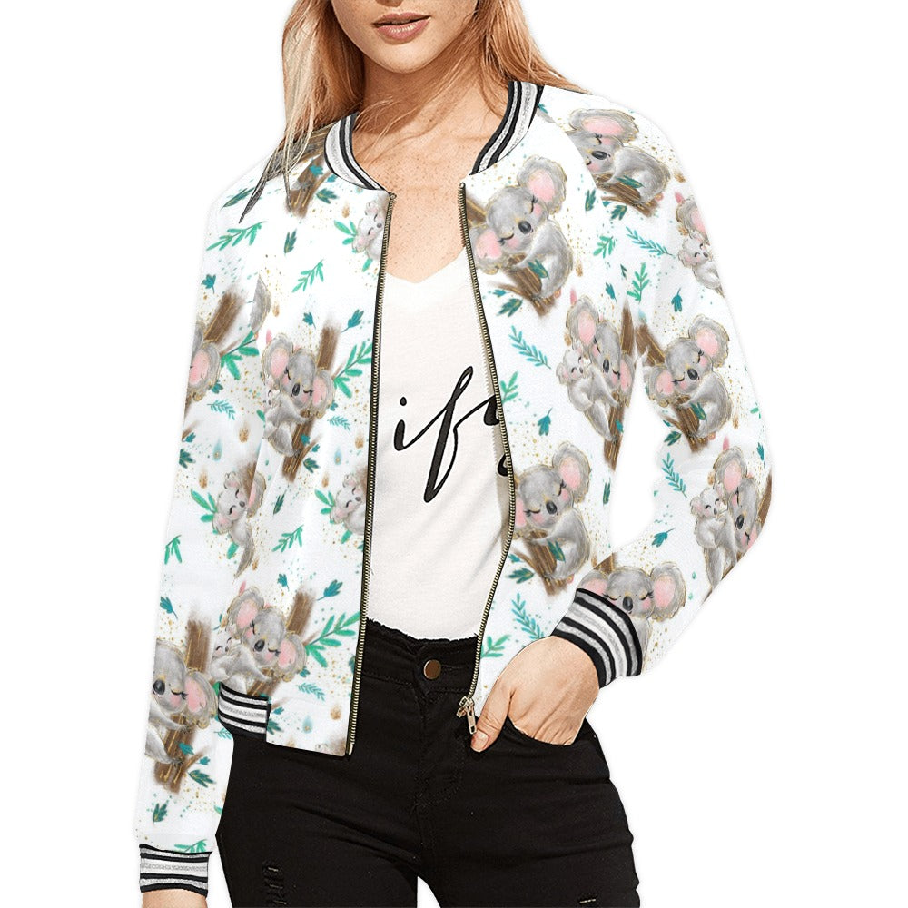 Australian Animals Koala Bomber Jacket for Women