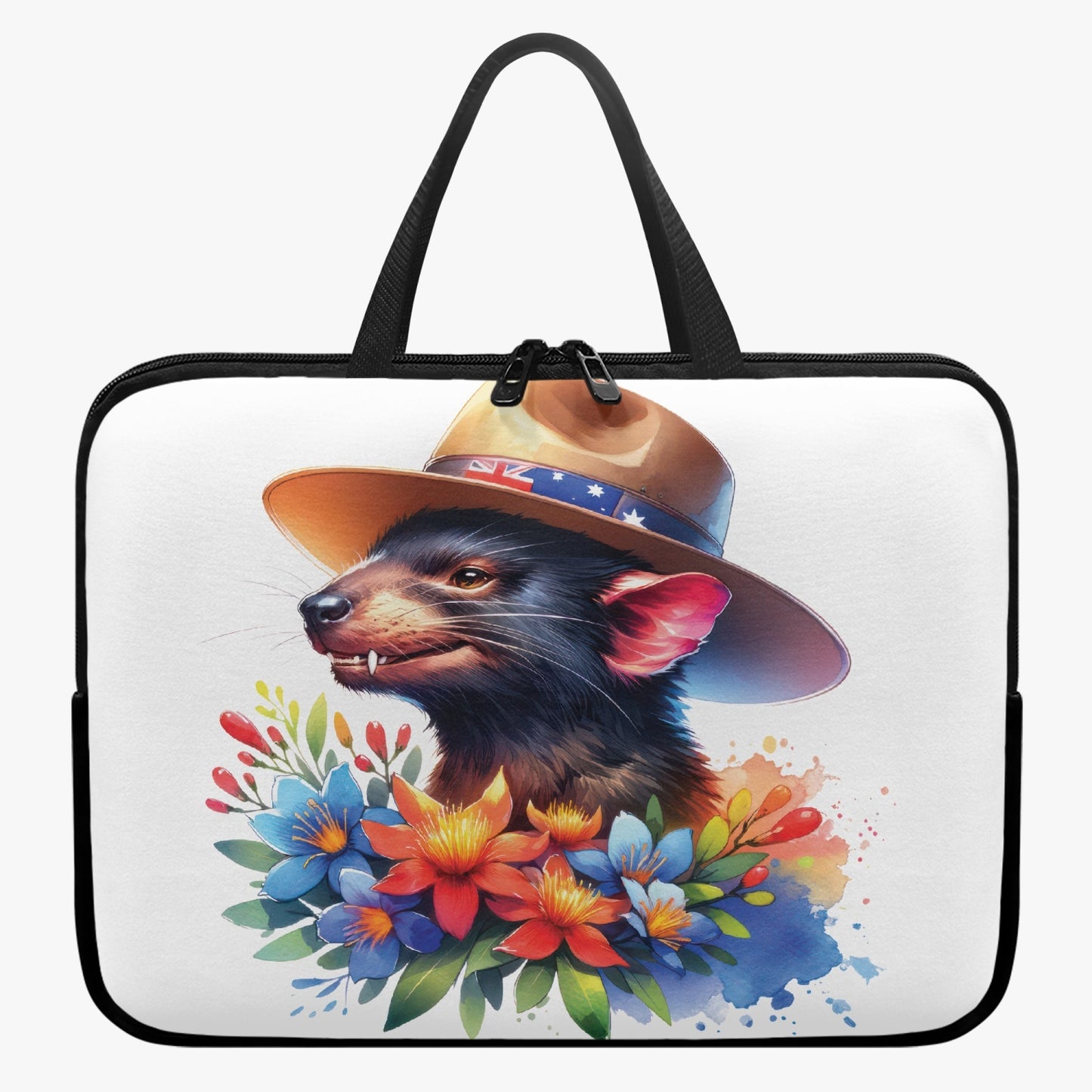 Laptop Sleeve with Handles - Australian Animals - Tasmanian Devil