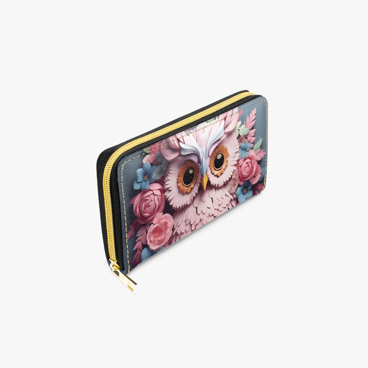 Long Type Zipper Purse - Owl