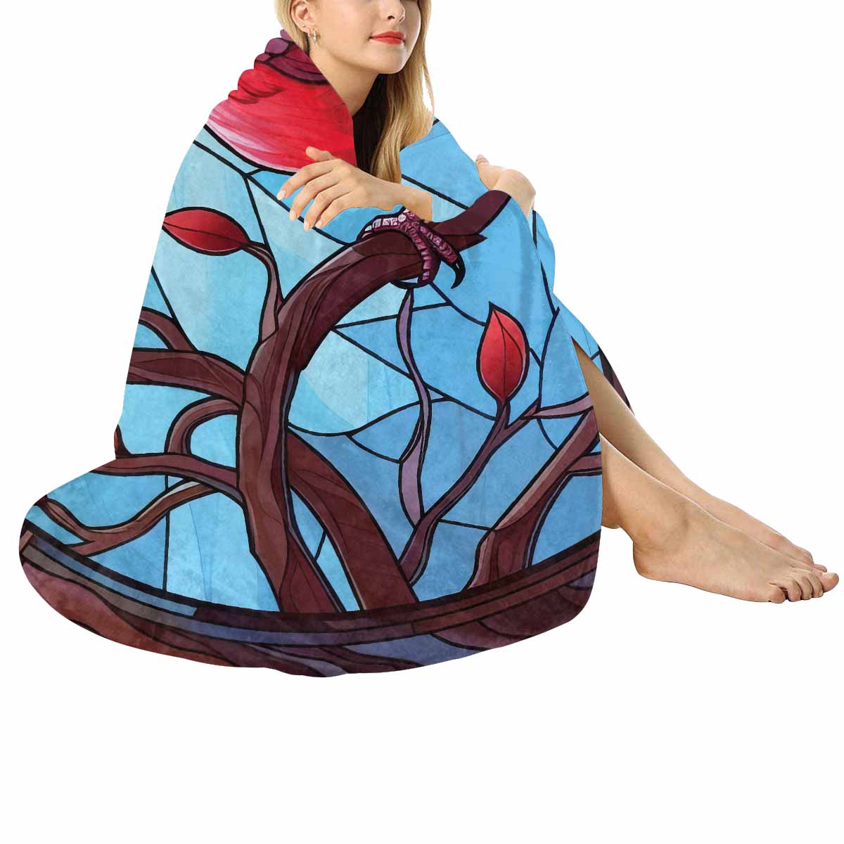 Cardinal_Awd35158  Circular Micro Fleece Blanket 47"