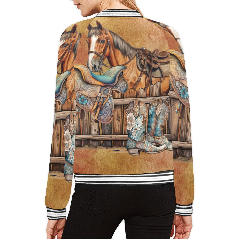 Country and Western Bomber Jacket for Women