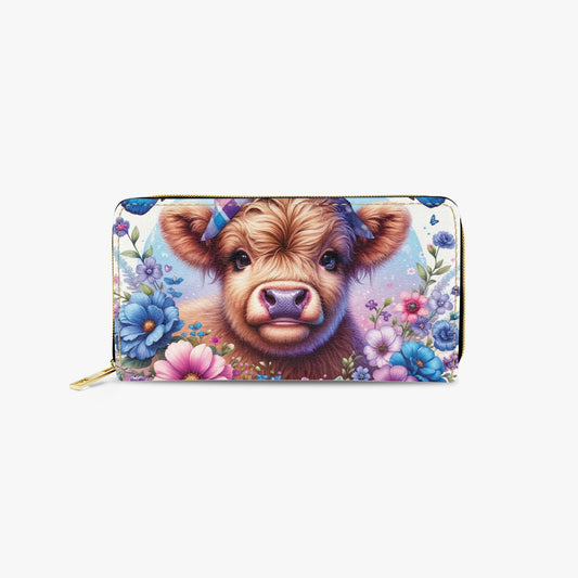 Long Type Zipper Purse - Highland Cow