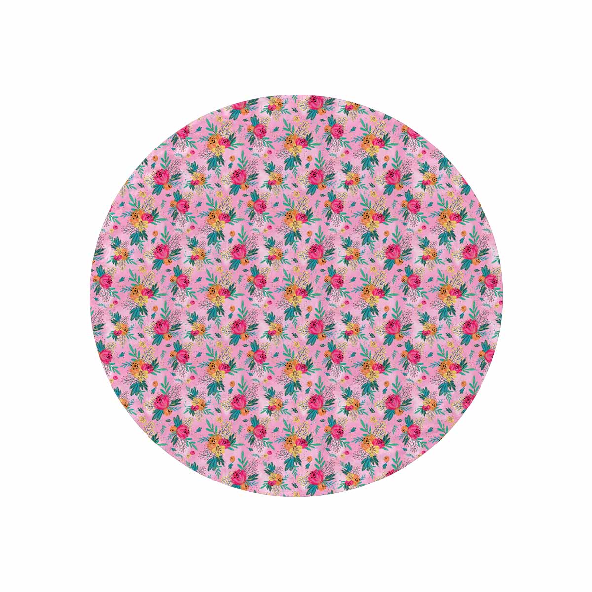 Australian Floral Pink  Circular Micro Fleece Blanket 47"