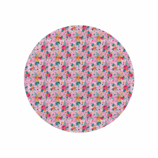 Australian Floral Pink  Circular Micro Fleece Blanket 47"