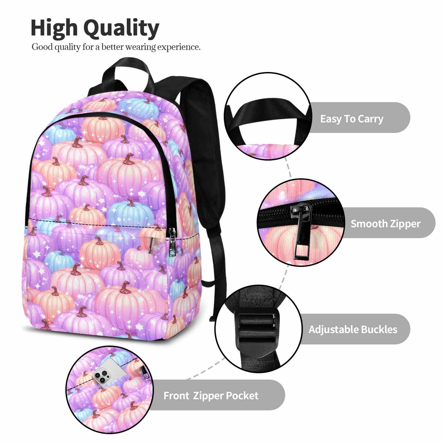 Pastel Pumpkin  Adult Casual Backpack