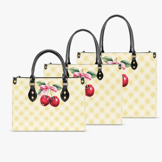 Women's Tote Bag - Rockabilly - Cherries Lemon Plaid