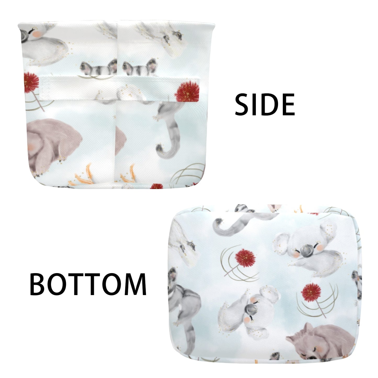 Australian Animals Koala, Sugar Glider, Wombat Fabric Storage Basket