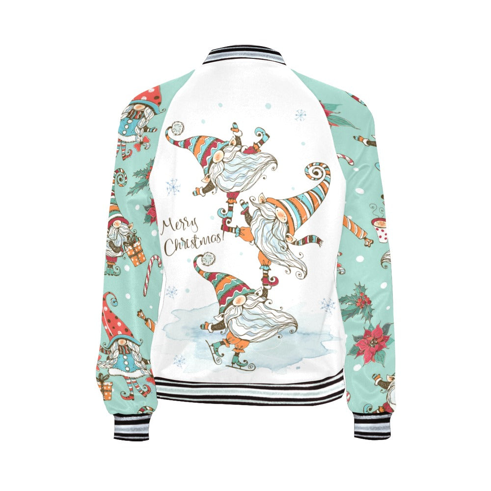 Whimsical Christmas Bomber Jacket for Women