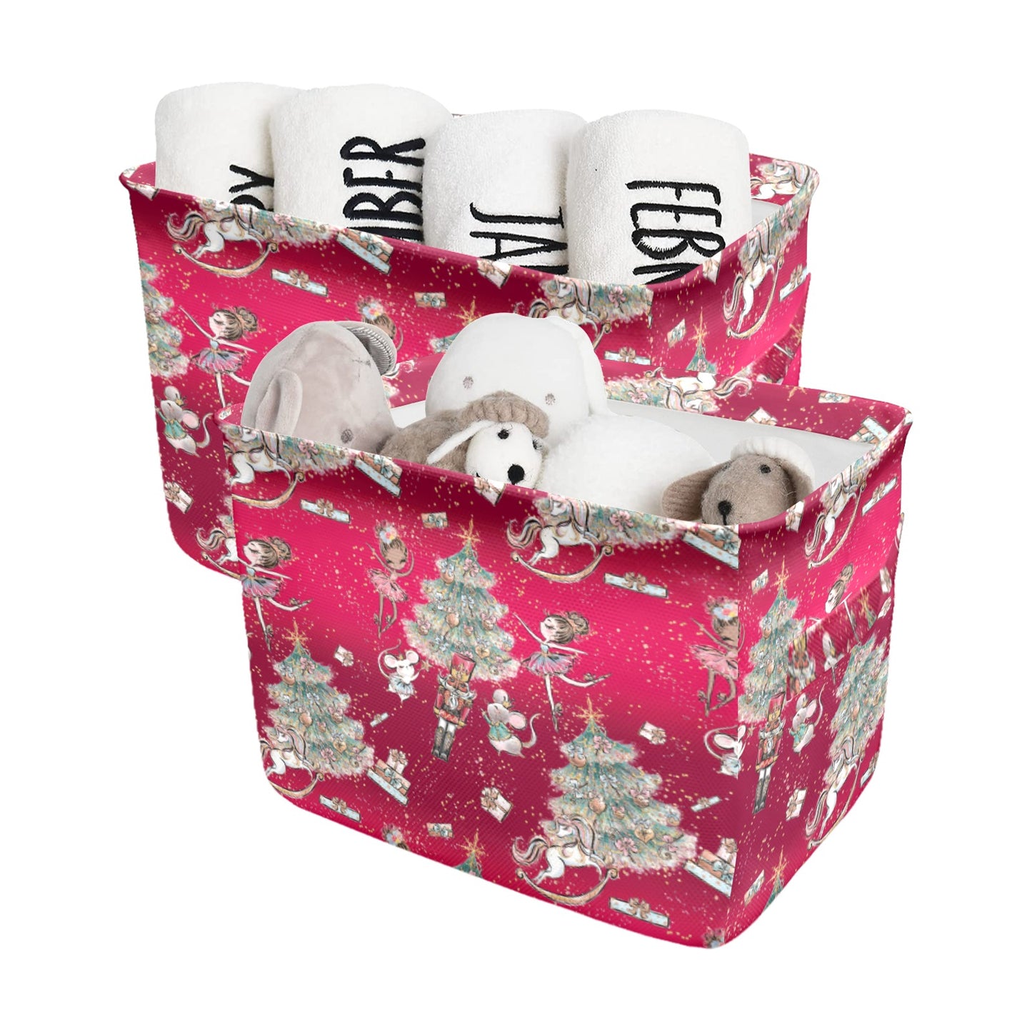 Red christmas Fabric Storage Basket