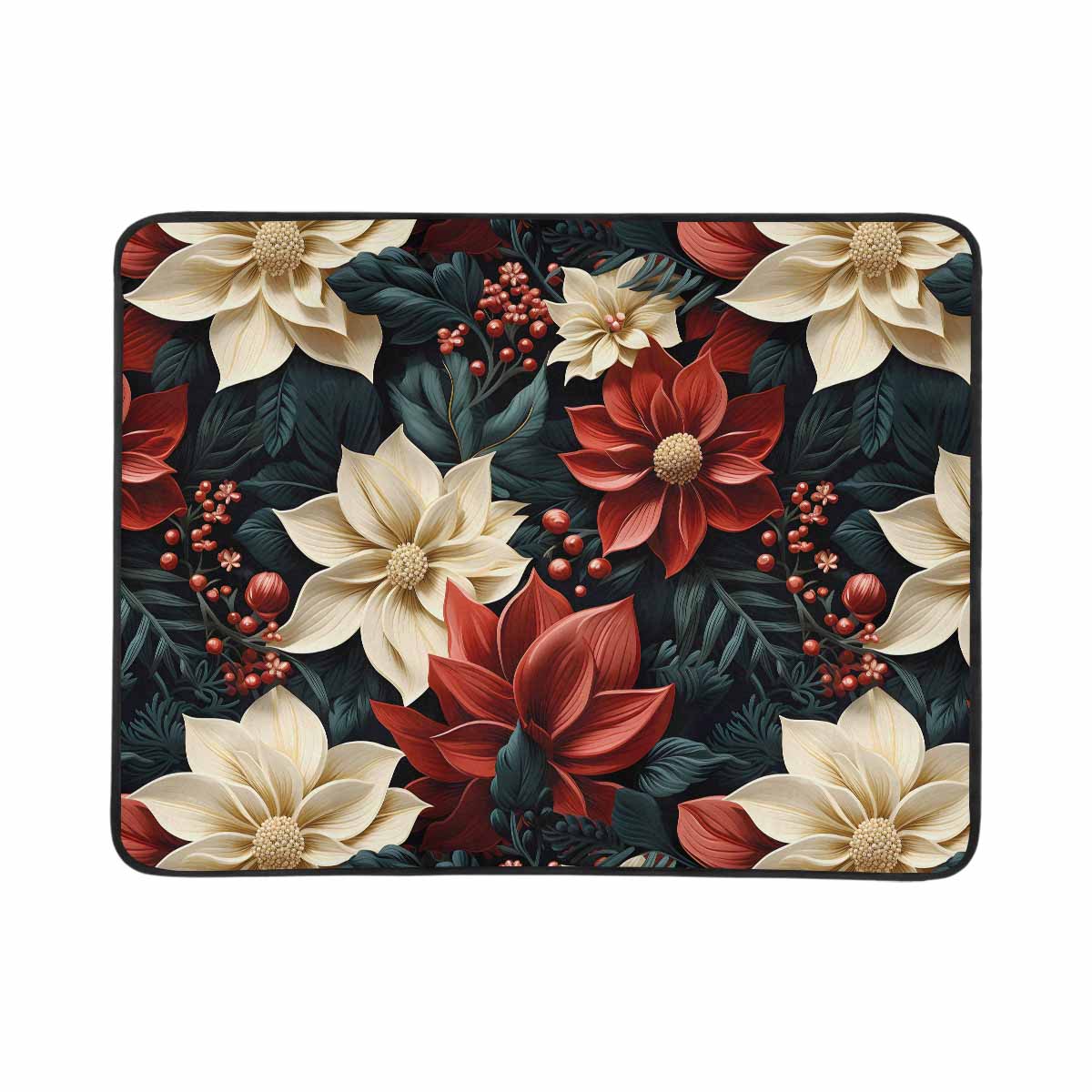 Red Poinsettia  Beach Mats 78"x 60"