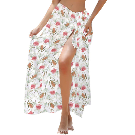 Australian Wattle Large Print Long Beach Sarong Wrap