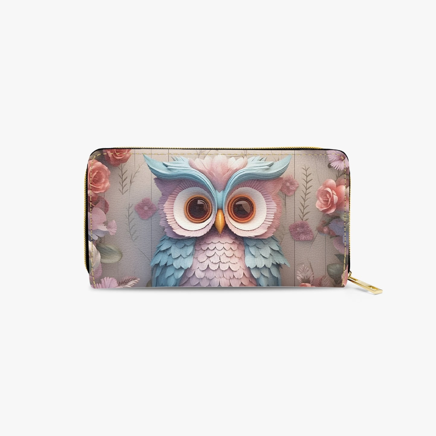 Long Type Zipper Purse - Owl