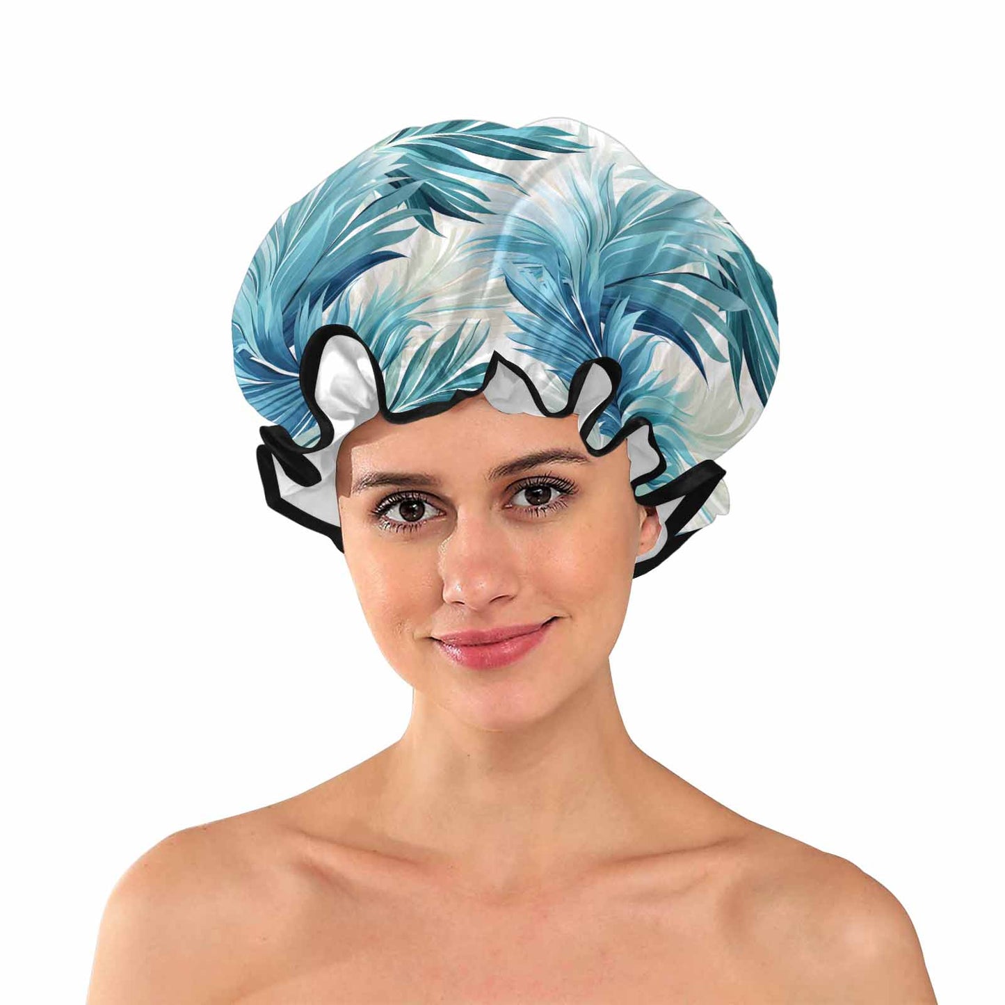 Blue Palms  Shower Cap