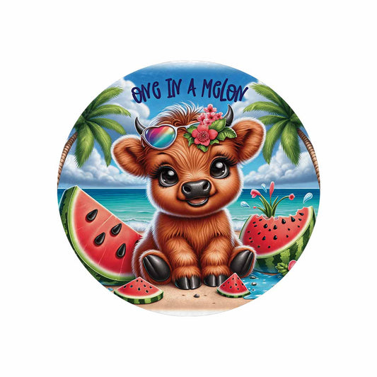 Highland Cow Awd35109  Circular Micro Fleece Blanket 60"