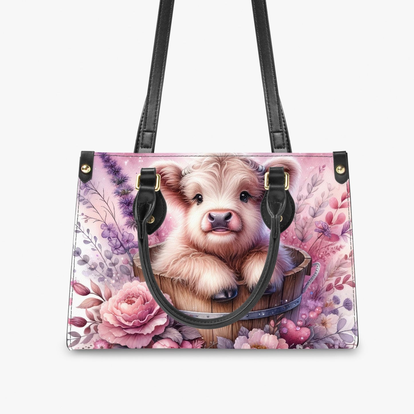 Women's Tote Bag - Long Strap - Highland Cow