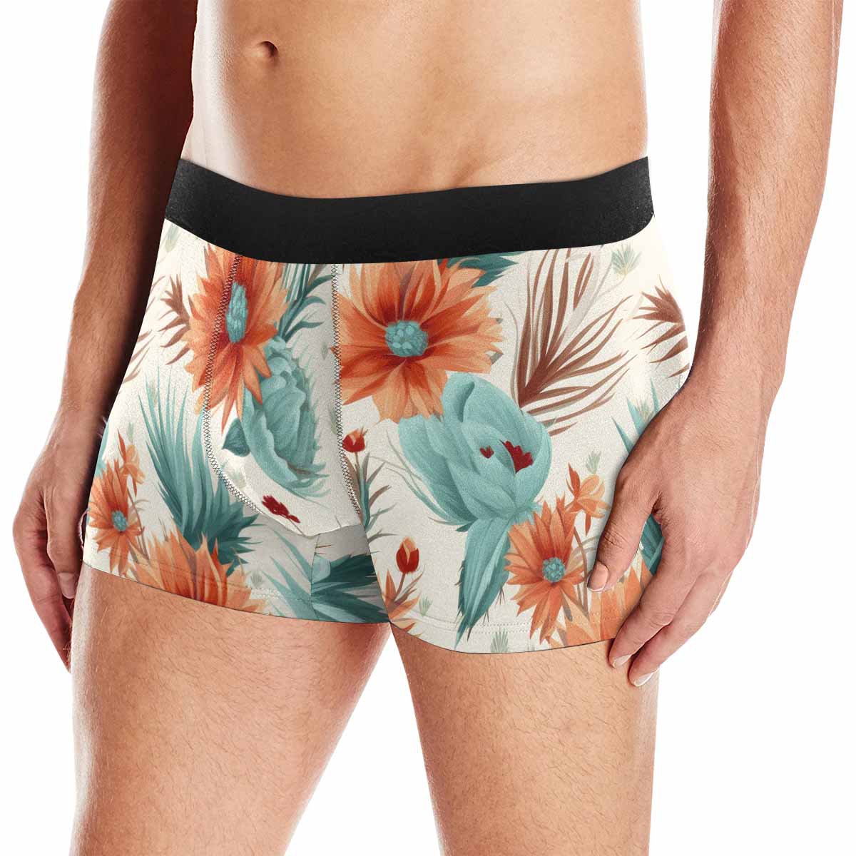 Boho Floral AUS Men's All Over Print Boxer Briefs (Made In AUS)