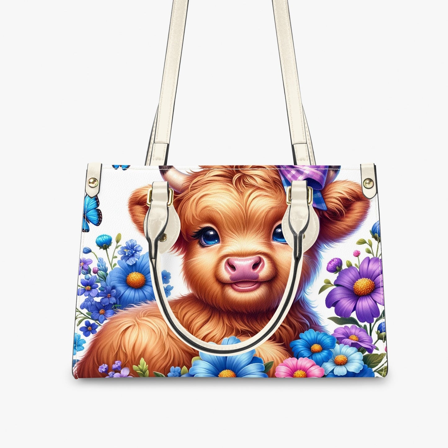 Women's Tote Bag - Long Strap - Highland Cow