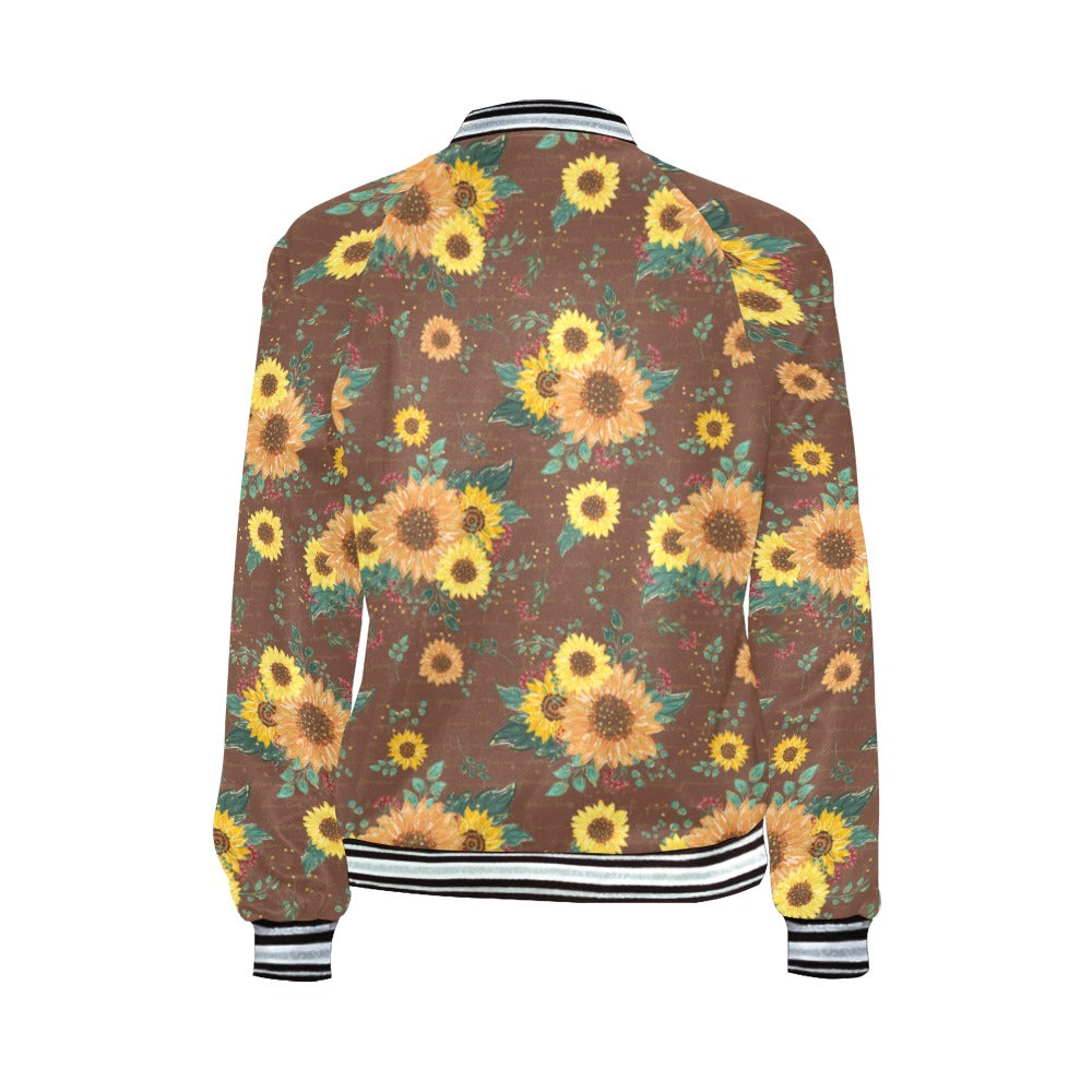 Sunflowers Bomber Jacket for Women