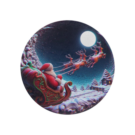 Santa Circular Micro Fleece Blanket